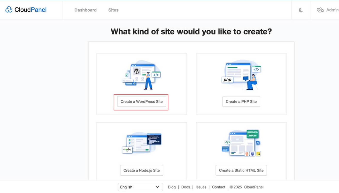 创建 WordPress 的网站