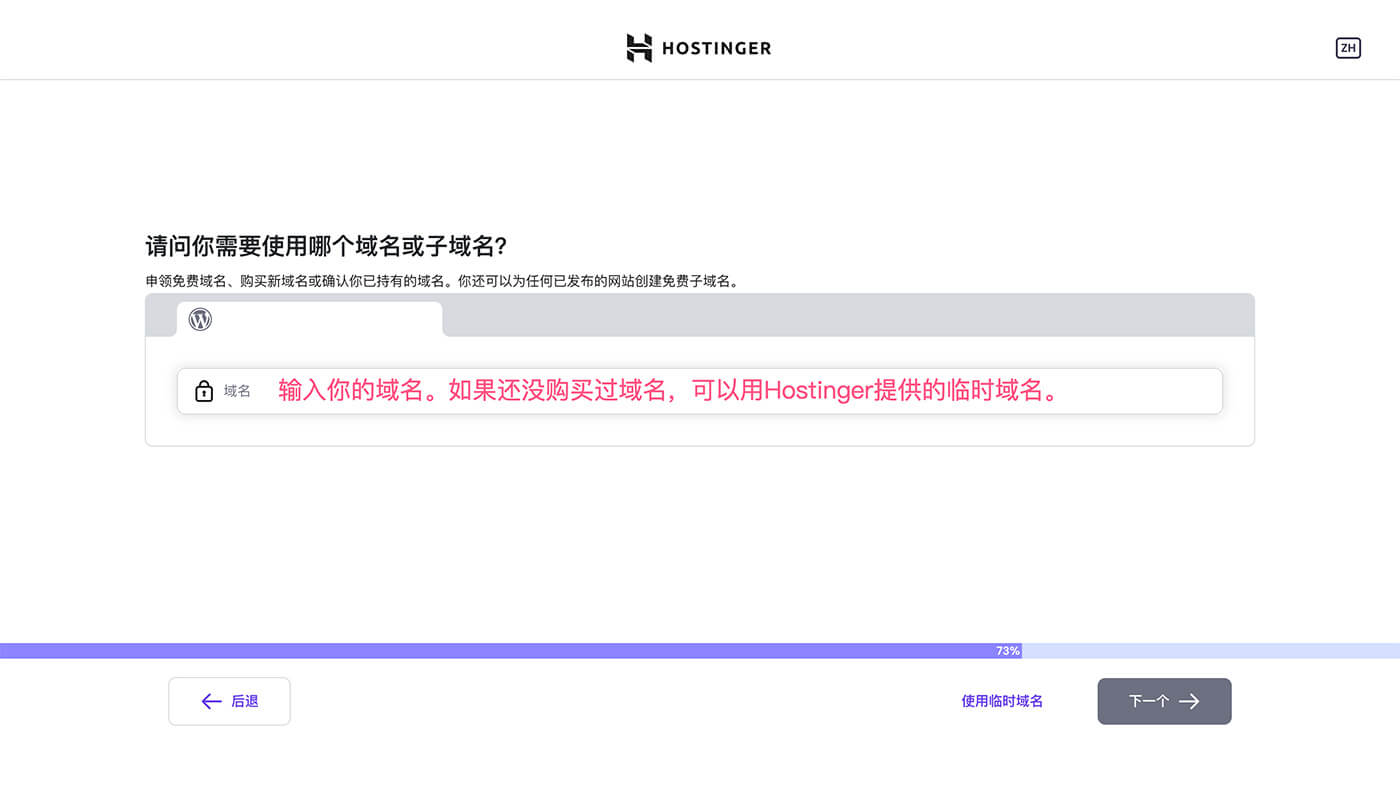 设置网站的域名或临时域名